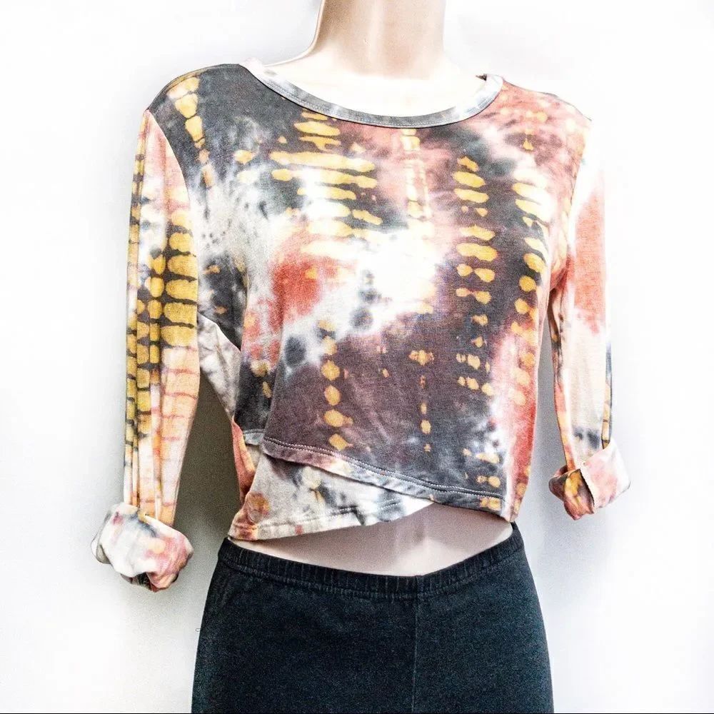 BLVD Tie Dye Long Sleeved Crop Top Sz M